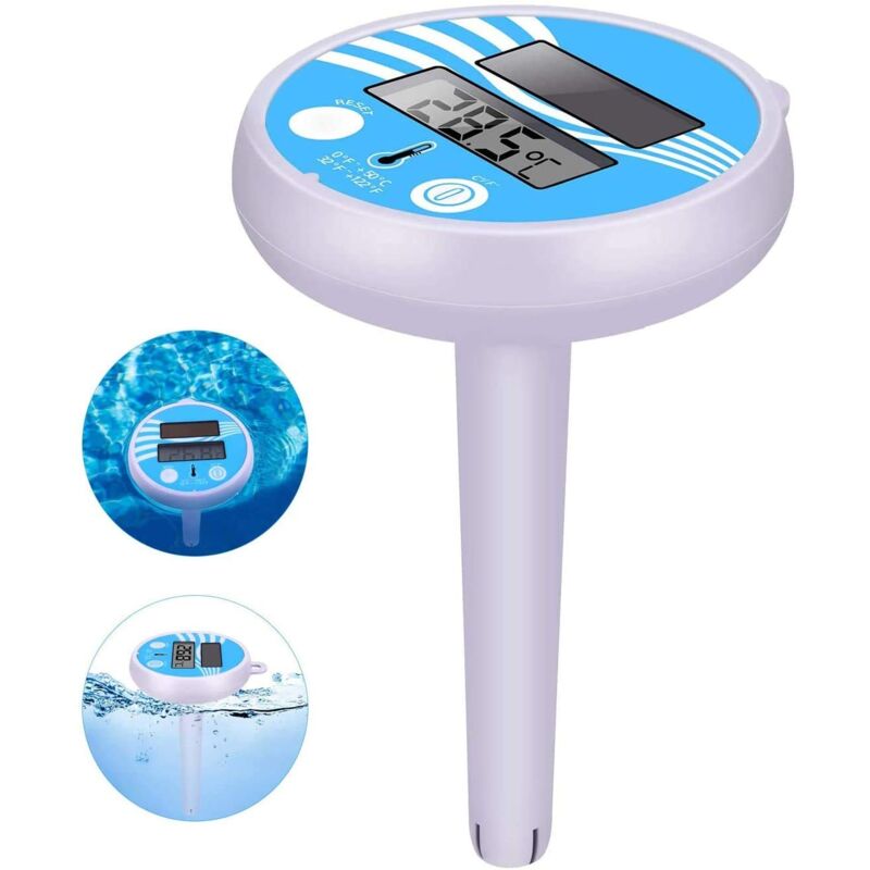 foto del prodotto gotrays termometro digitale solare galleggiante per piscina termometro elettronico per piscina termometro solare galleggiante con display lcd