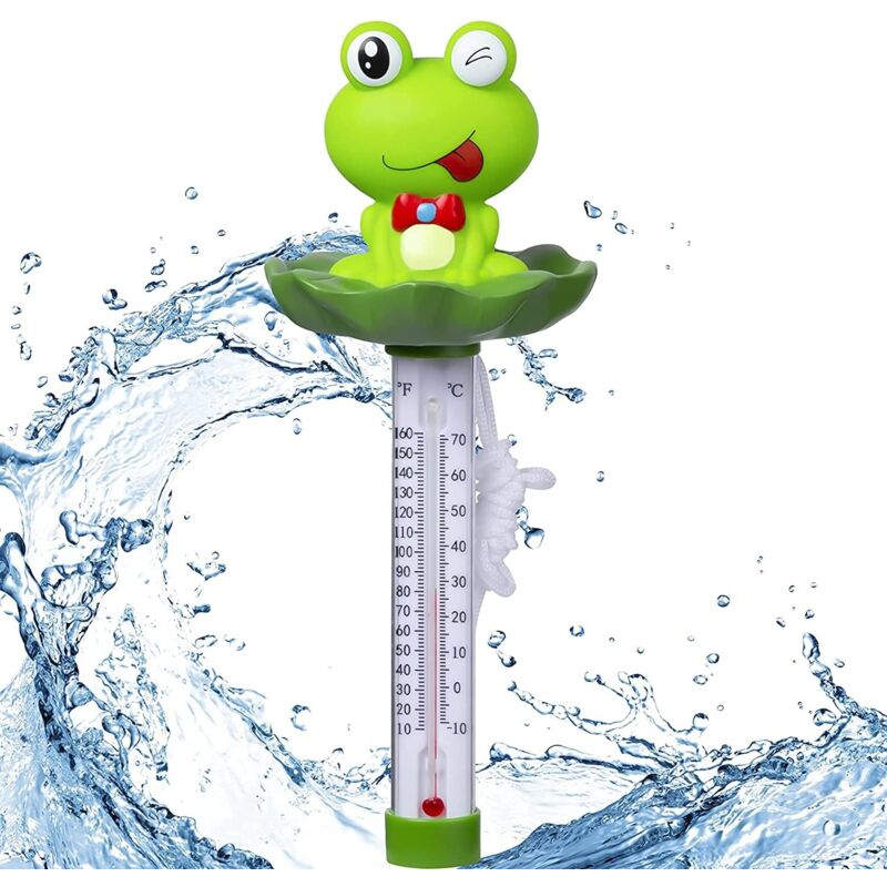 foto del prodotto gotrays termometro galleggiante per piscina, termometro per acqua di stagno con corda, termometro per piscina per bambini, infrangibile, per