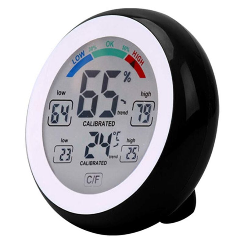 foto del prodotto gotrays termometro igrometro per interni ed esterni, misuratore di umidit della temperatura elettronico wireless, termometro digitale lcd rotondo