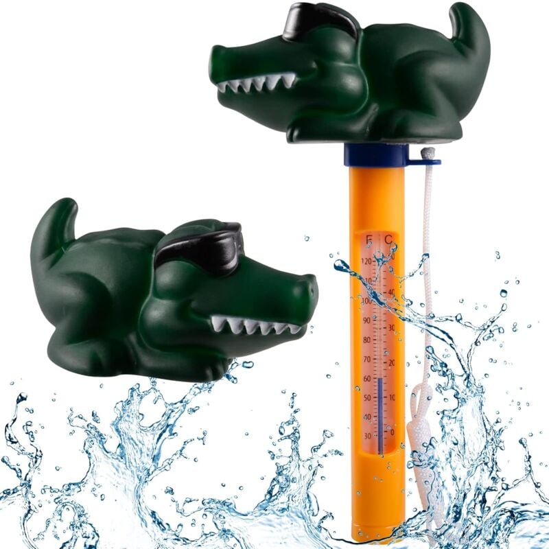 foto del prodotto gotrays termometro per piscina, termometro per piscina con cavo termometro per acqua a forma di cartone animato per piscina interna esterna, vasca