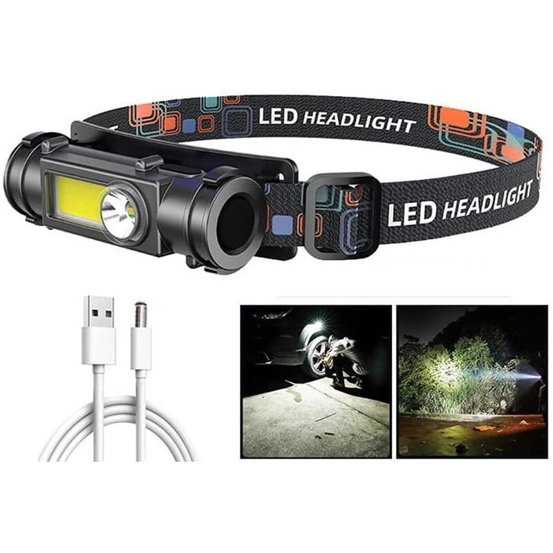 foto del prodotto gotrays torcia elettrica potente con ricarica e led cob multifunzionale per uso domestico, a lungo raggio, per esterni, con faro magnetico