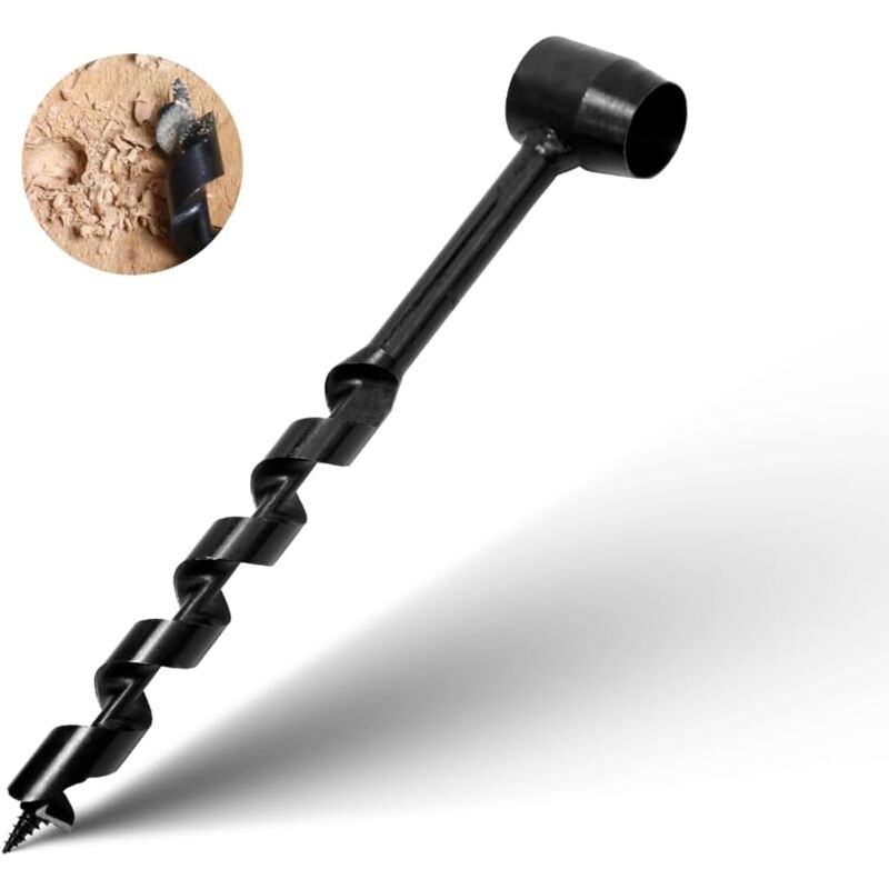 foto del prodotto gotrays trivella manuale a 2 pezzi, trivella multiuso, trapano elicoidale, chiave inglese, trapano manuale per lavorazione del legno, trapano per