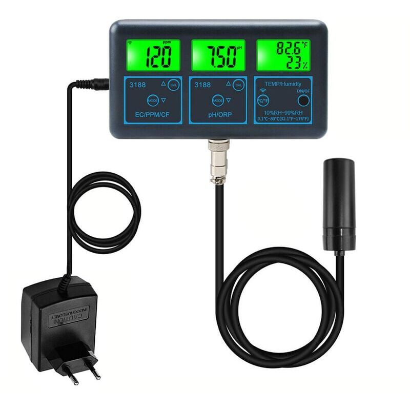 foto del prodotto gotrays tuya wifi 7in1 tester di qualit dell acqua analizzatore dell acqua multiparametro display digitale ph orp ec ppm cf umidit temperatura