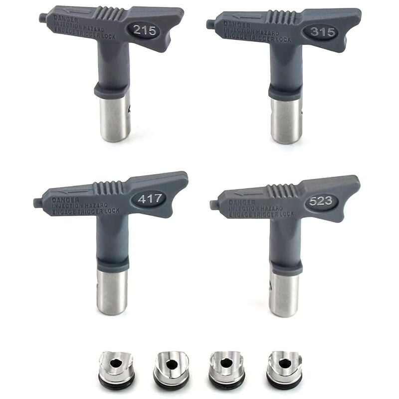 foto del prodotto gotrays ugello airless reversibile da 4 pezzi, accessori per ugelli per verniciatura a spruzzo 215, 315, 417, 523 