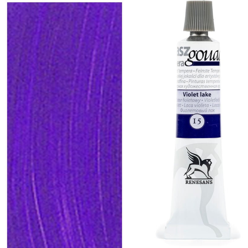 foto del prodotto gouache pittura a tempera a guazzo tubo di alluminio renesans 15 lacca viola 20ml