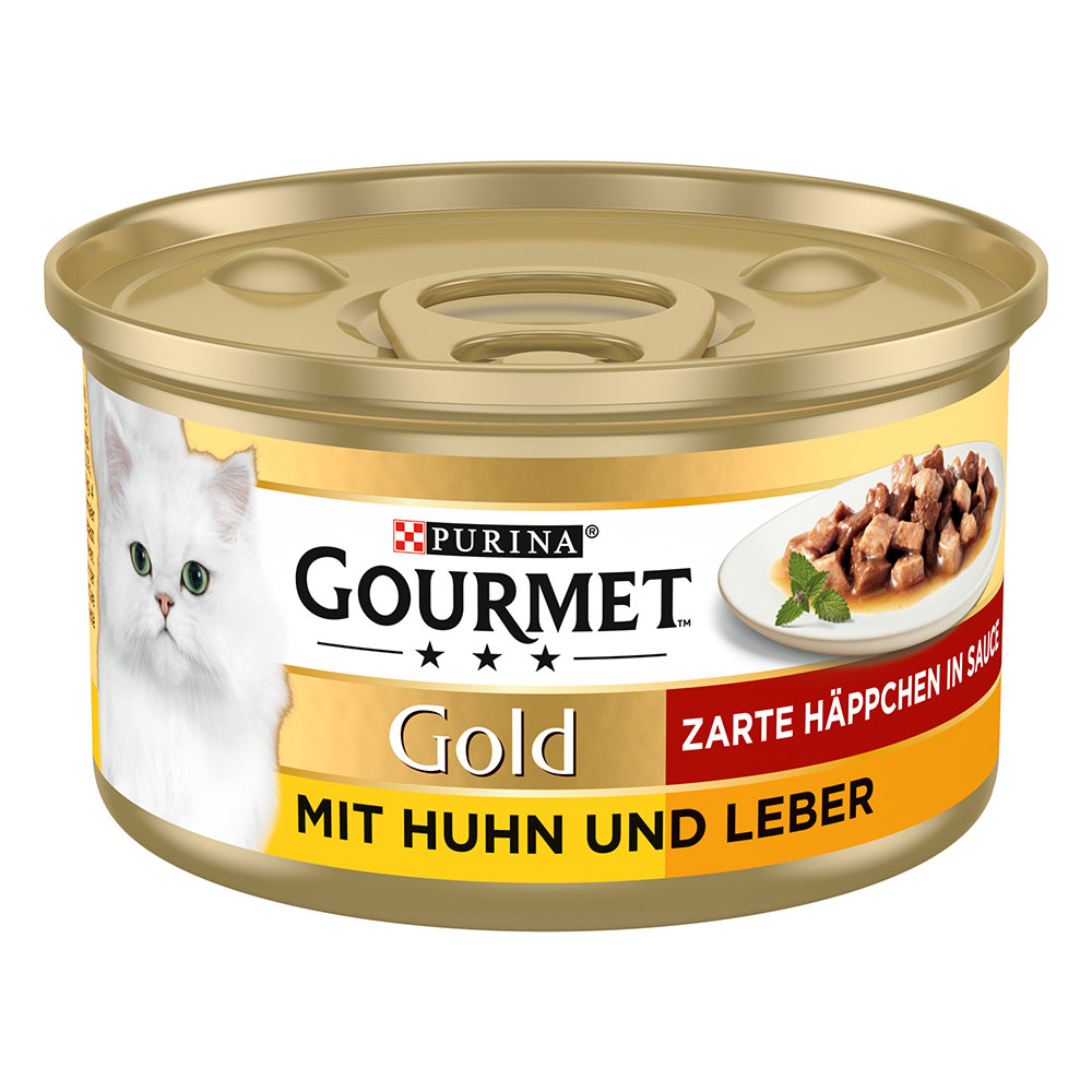 foto del prodotto gourmet gold dadini in salsa 12 x 85 g alimento umido per gatti pollo e fegato