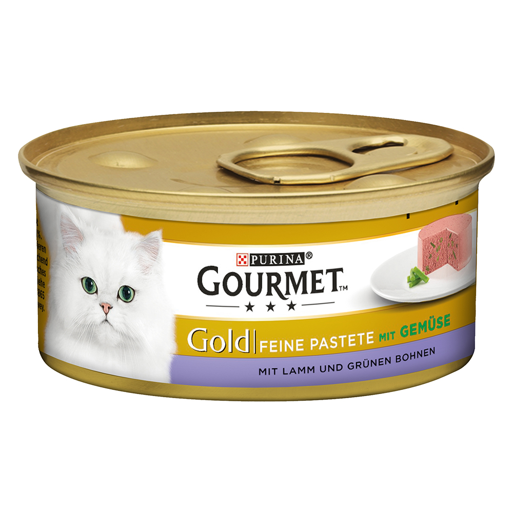 foto del prodotto gourmet gold mousse e pat 48 x 85 g umido per gatto - pat agnello e fagiolini