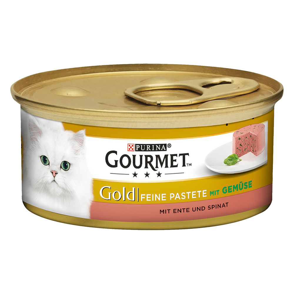 foto del prodotto gourmet gold mousse e pat 48 x 85 g umido per gatto - pat anatra e spinaci