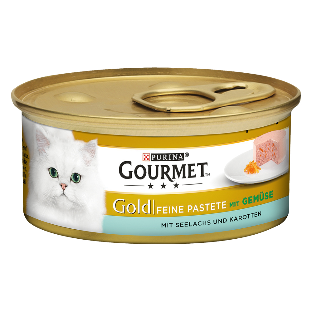 foto del prodotto gourmet gold mousse e pat 48 x 85 g umido per gatto - pat merluzzo e carote
