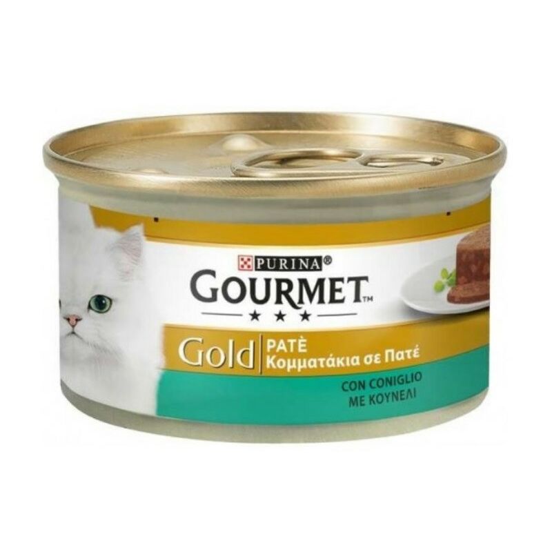 foto del prodotto gourmet gold pat coniglio purina 85 grammi