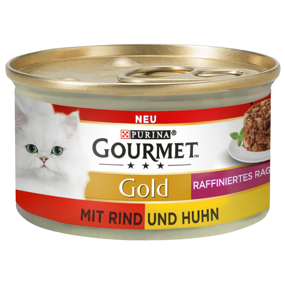 foto del prodotto gourmet gold tortini 12 x 85 g alimento umido per gatti - intrecci di gusto con manzo e pollo