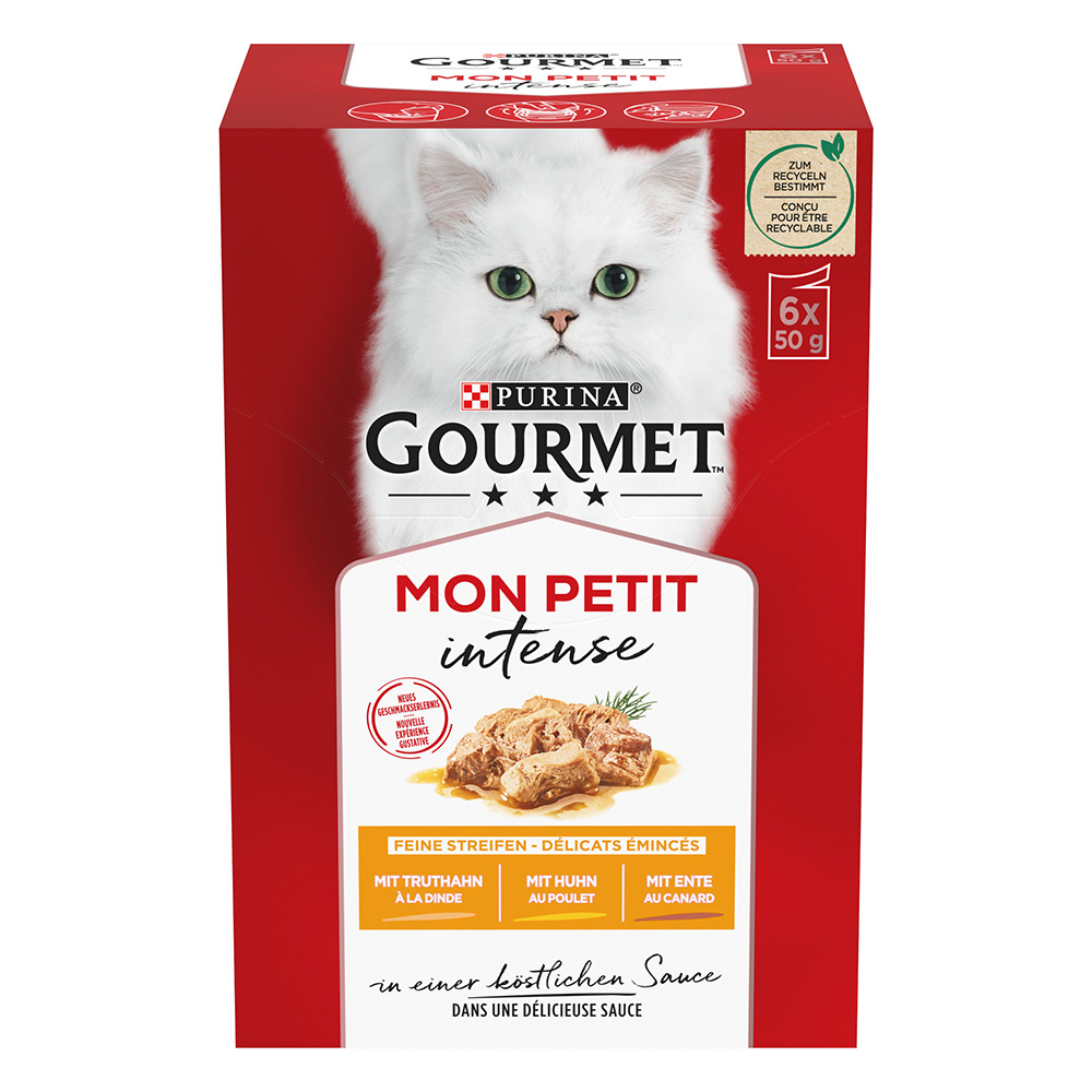foto del prodotto gourmet mon petit 6 x 50 g alimento umido per gatti anatra, pollo, tacchino