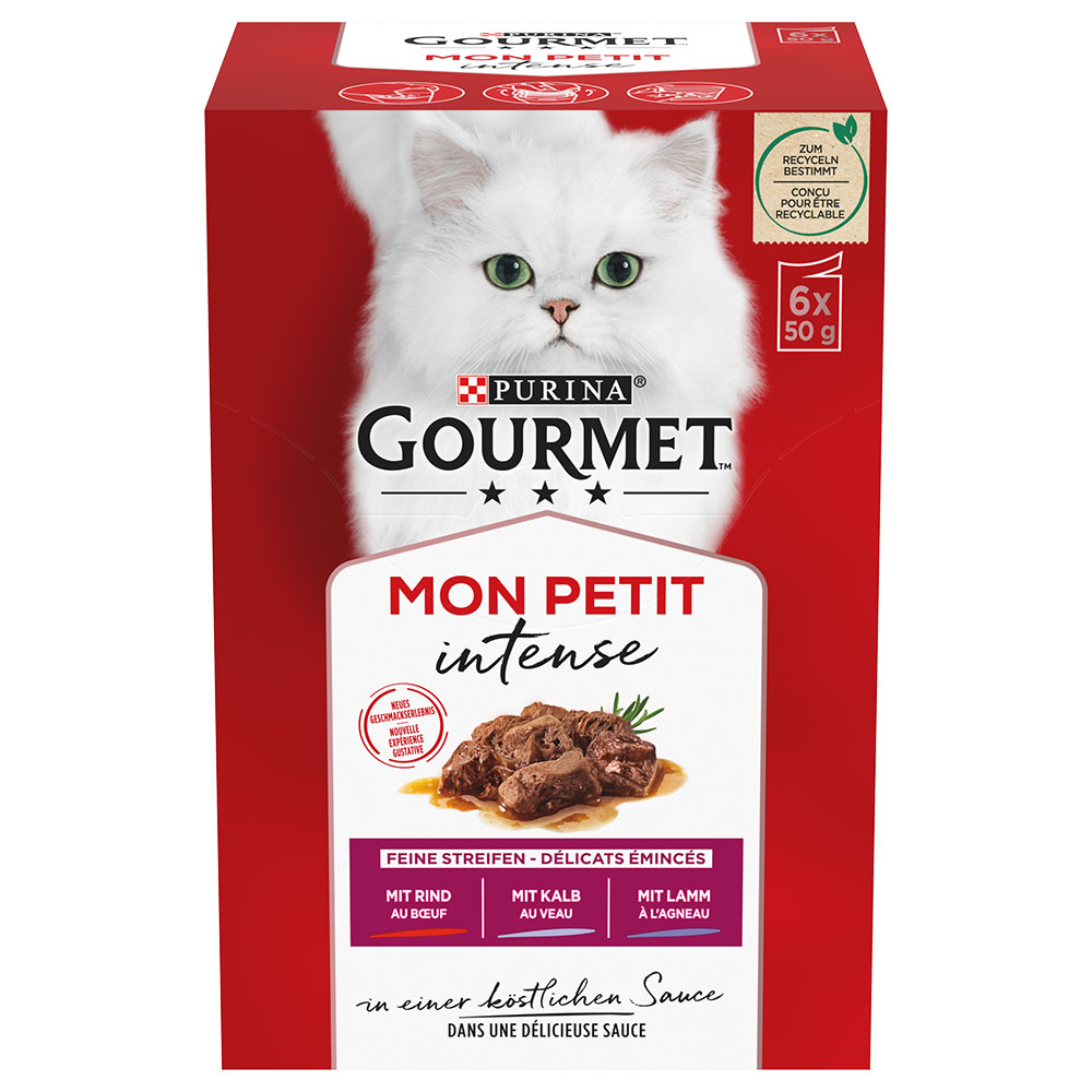 foto del prodotto gourmet mon petit 6 x 50 g alimento umido per gatti manzo, vitello, agnello