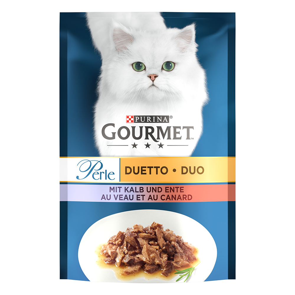 foto del prodotto gourmet perle 26 x 85 g alimento umido per gatti duetto di carne con vitello anatra