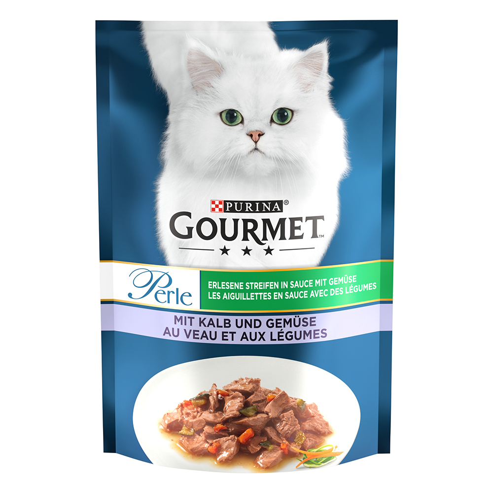 foto del prodotto gourmet perle 26 x 85 g alimento umido per gatti filettini con vitello e verdura
