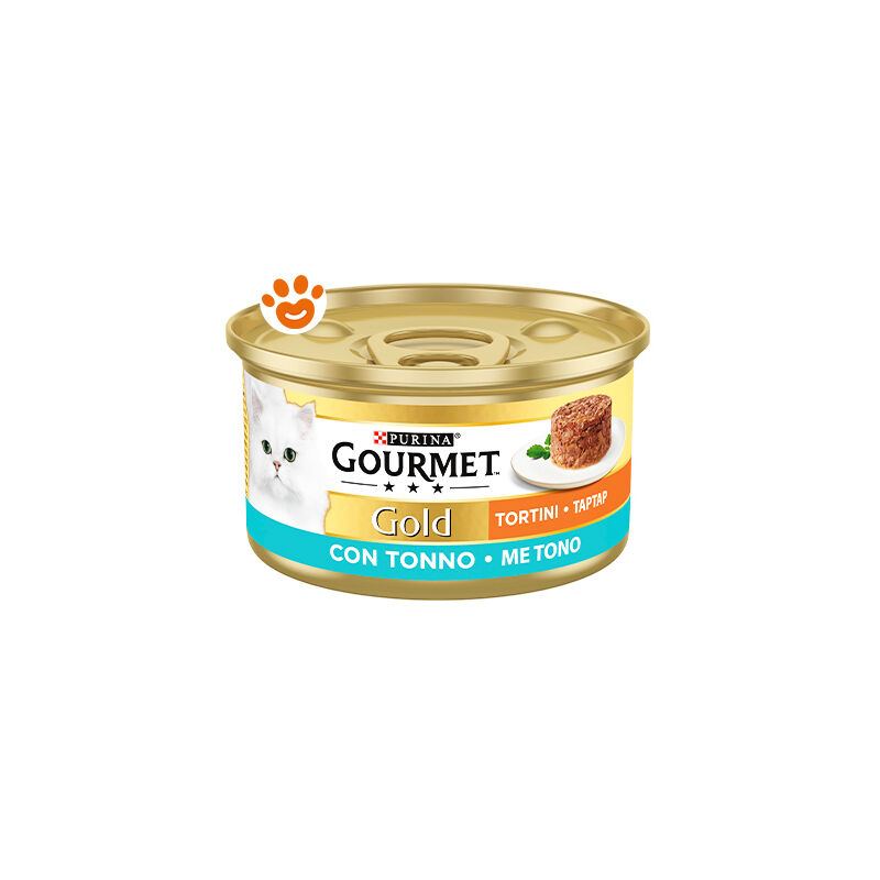 foto del prodotto gourmet purina cat gold tortini con tonno purina cat gold tortini con tonno lattina da 85 gr