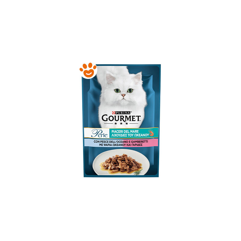 foto del prodotto gourmet purina cat perle piaceri del mare con pesce oceano e gamberetti interi purina cat perle piaceri del mare con pesce oceano e gamberetti