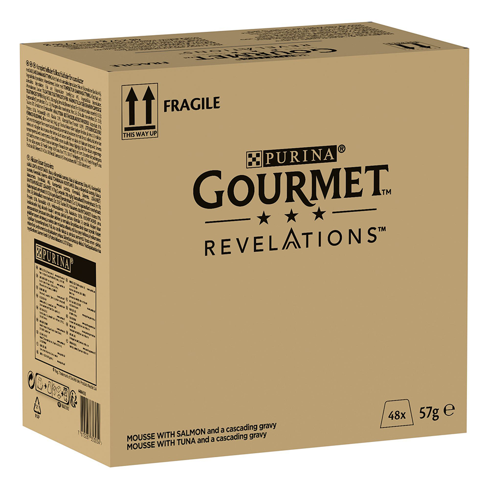 foto del prodotto gourmet revelations mousse pacco misto 48 x 57 g alimento umido per gatti salmone e tonno