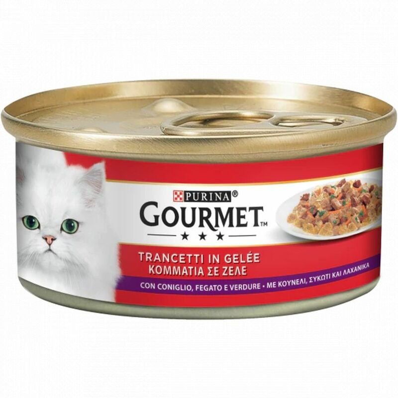 foto del prodotto gourmet rosso lattina 195gr coniglio fegato e verdure