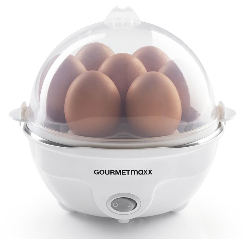 foto del prodotto gourmetmaxx cuociuova per un massimo di 7 uova cuociuova elettrico e a risparmio energetico per diversi gradi di durezza incl. misurino con