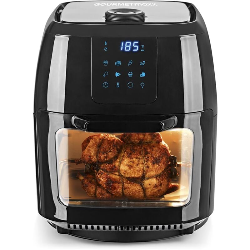 foto del prodotto gourmetmaxx friggitrice digitale xxl ad aria calda 9 litri frittura senza grassi, con spiedo rotante per pollo e shashlik friggitrice, forno e
