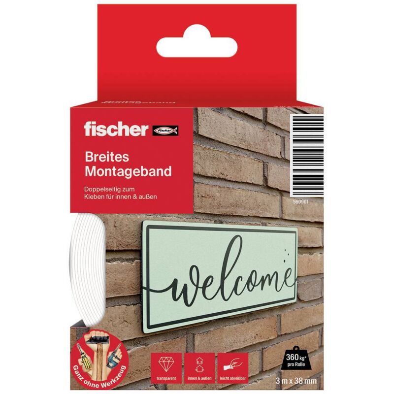 foto del prodotto gow 560901 nastro per fissaggio bianco l x l 3 m x 38 mm 1 pz. fischer