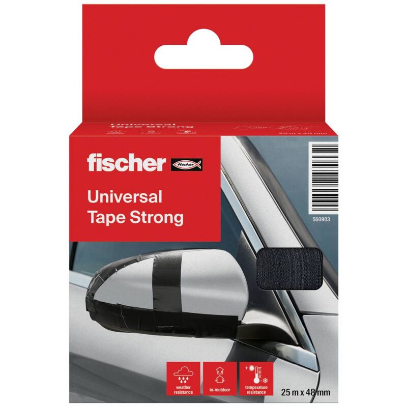 foto del prodotto gow 560903 nastro in tessuto nero l x l 25 m x 48 mm 1 pz. fischer