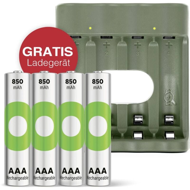 foto del prodotto gp aktion gratis ladeger t usb modell ladeger t b441 inkl. 4x aaa akku batteria ricaricabile ministilo aaa nimh