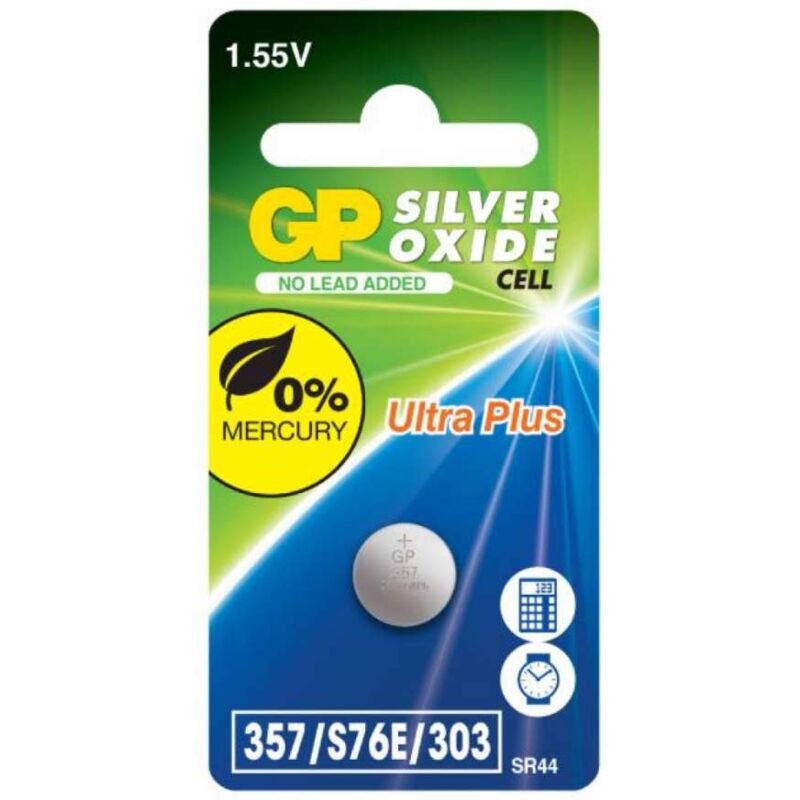 foto del prodotto gp batteria all ossido d argento 357f s76e 303 sr621w blister 1 pezzo 