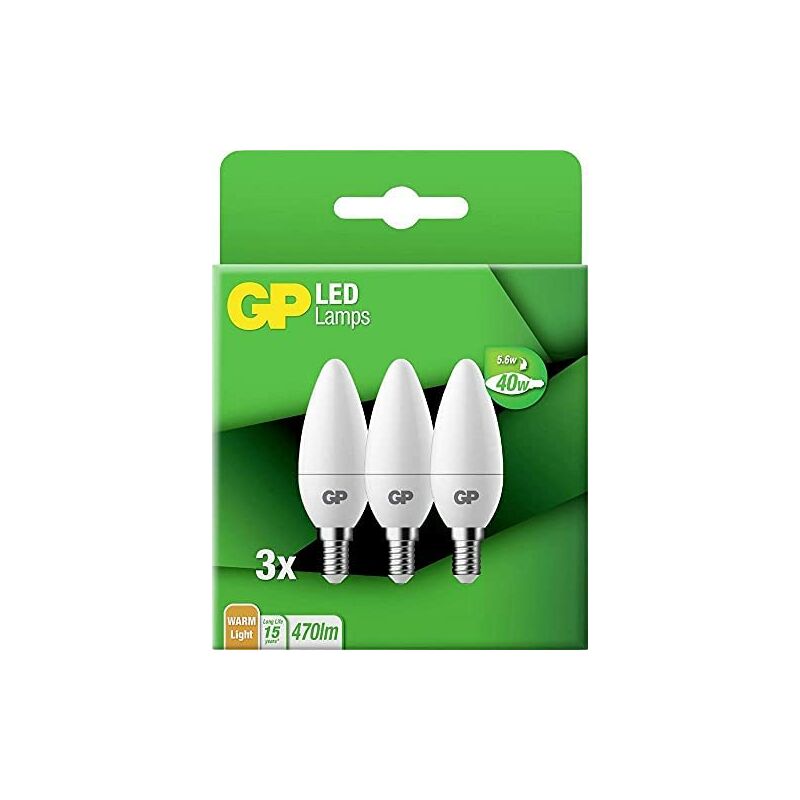 foto del prodotto gp batterie 740gpcan087823b3 led eek f a g e14 kerzenform 5,6w 40w bianco caldo x l 35mm x