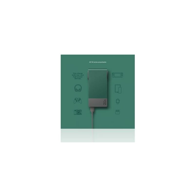 foto del prodotto gp batteries 405192 power bank in alluminio, 20.000mah, verde
