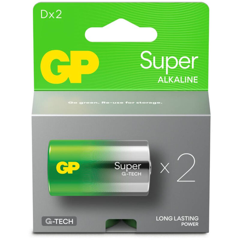 foto del prodotto gp batteries gp battery batteria super alcalina 1,5v torcia d 13a u2 lr20 2 pz