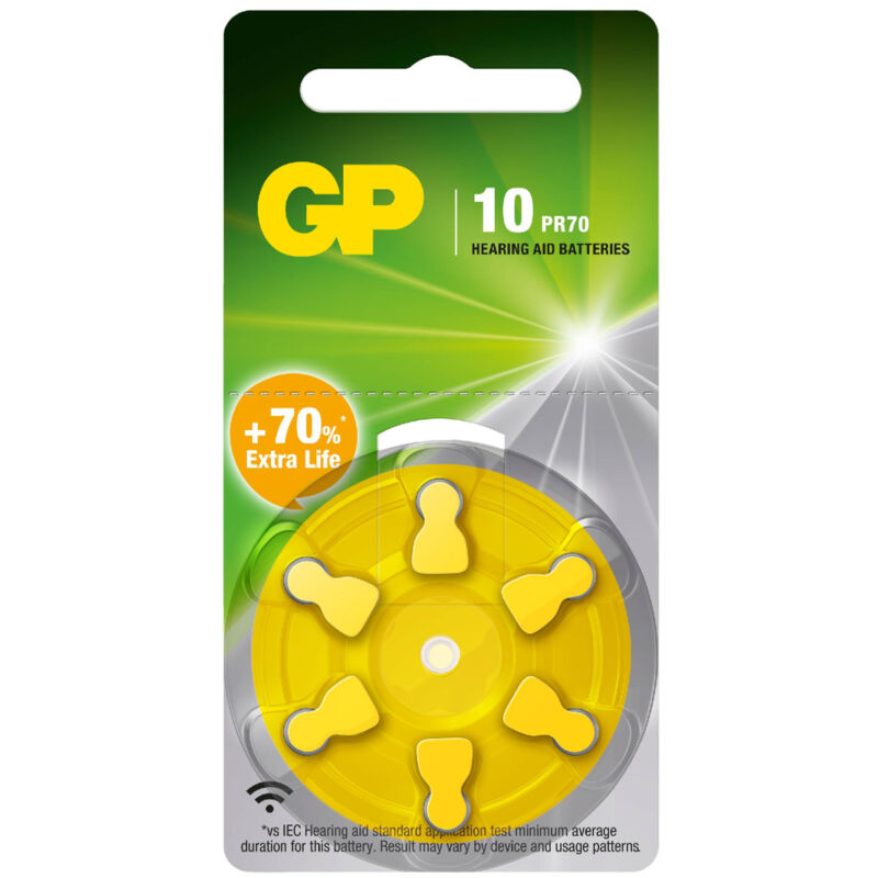 foto del prodotto gp battery batteria acustica 1,45v za10 ar70 blister 6 pezzi 