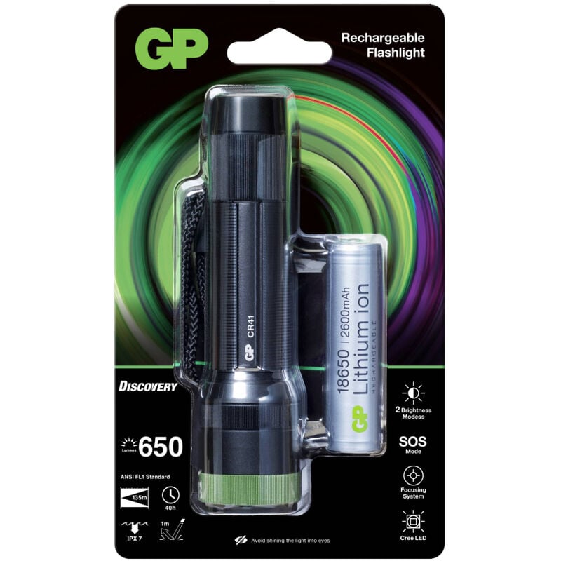 foto del prodotto gp battery torcia led cr41 penna 650lm con 1 batteria mini stilo aaa