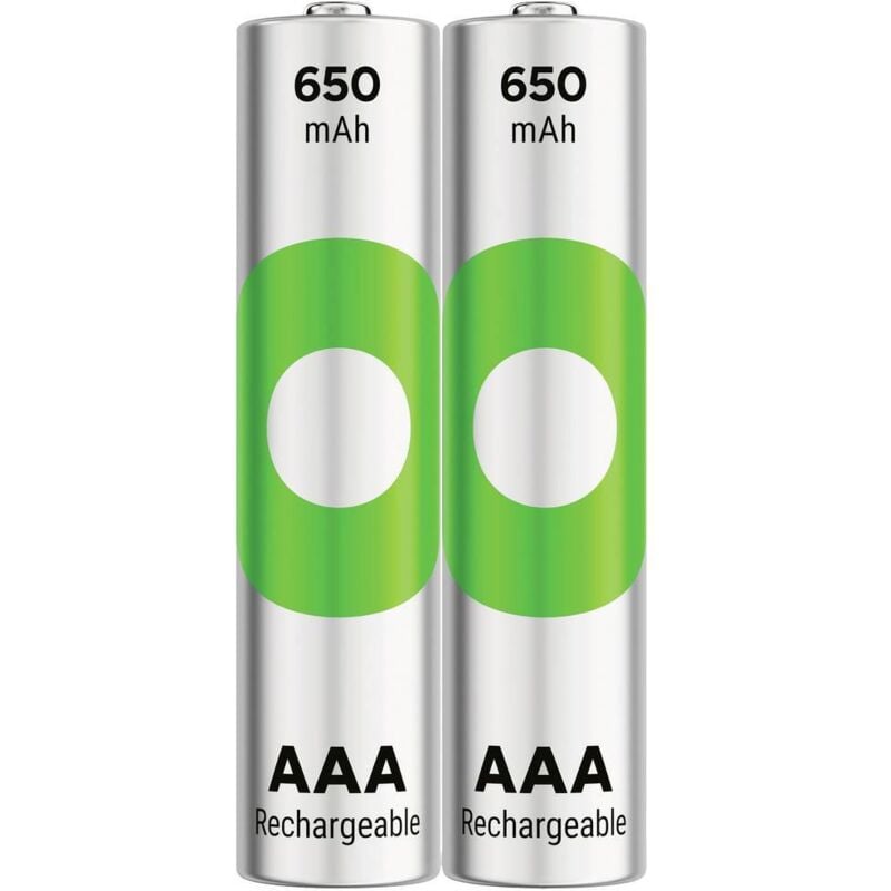 foto del prodotto gp - recyko batteria ricaricabile ministilo (aaa) nimh 650 mah 1.2 v 2 pz.