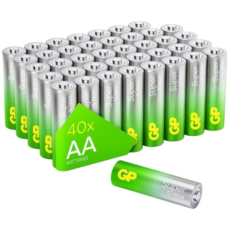 foto del prodotto gp super batteria stilo aa alcalina manganese 1.5 v 40 pz.