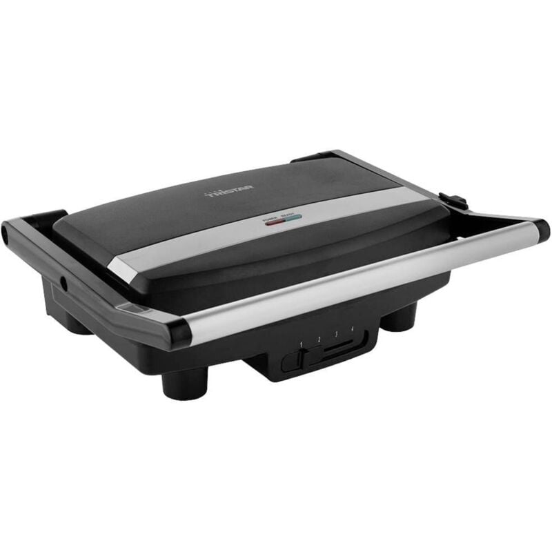 foto del prodotto gr 2856 elettrico griglia a contatto spia luminosa, rivestimento antiaderente nero tristar