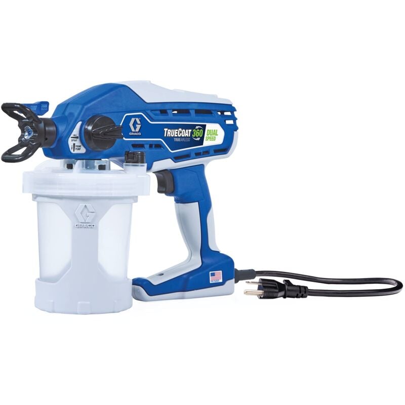 foto del prodotto graco magnum by 26d520 truecoat 360 dual speed, spruzzatore di vernice airless portatile a velocit doppia con cavo, modello ue, uso domestico,