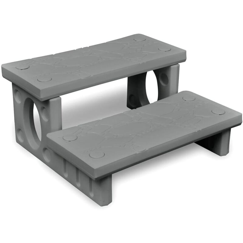 foto del prodotto gradini per spa piscina in plastica con 2 battistrade reversibili vari colori colore grigio