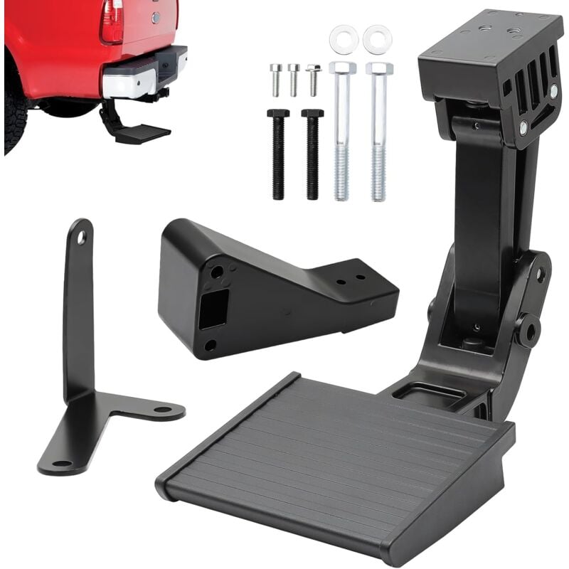 foto del prodotto gradino per cassone, gradino angolare per cassone di camion con doppio scarico, compatibile con ram 1500 2014 2022 2014 2018 ram 2500 3500 2014 2018