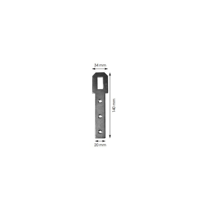 foto del prodotto graffa provenzale per persiana con foro lungo 140x20mm bourg mermier acciaio zincato - 301103