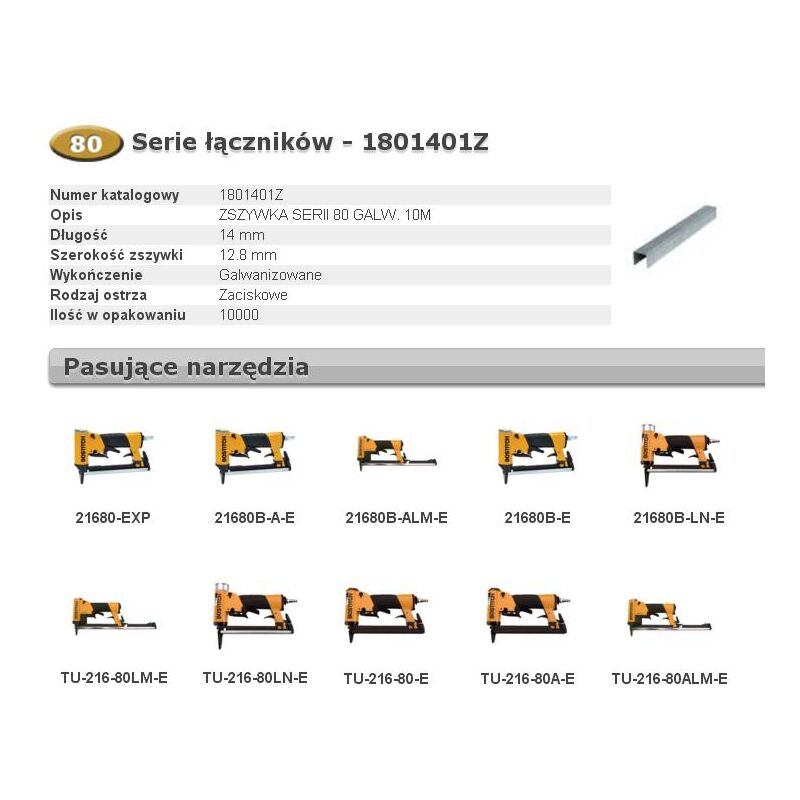foto del prodotto graffe leggere, serie 80, corona 12,8 mm, zincate - 14 mm