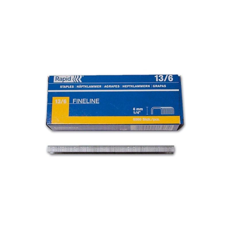 foto del prodotto graffe metalliche r13 scatola 5000 pz 6 mm