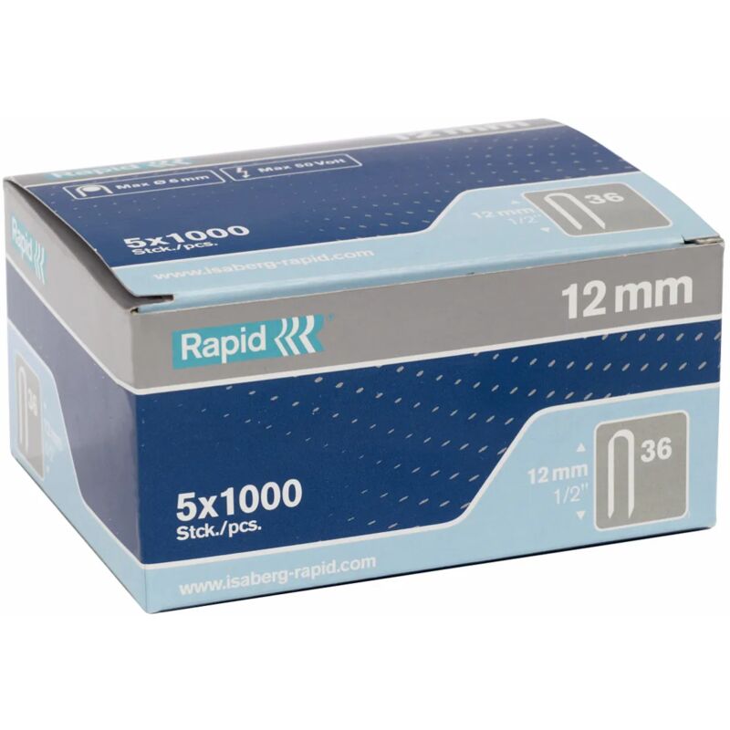 foto del prodotto graffe per cavi r36 scatola 5000 pz 12 mm