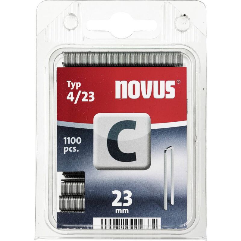 foto del prodotto graffette 1100 pz. novus 042 0392 tipo 4 23 dimensioni l x b 23 mm x 6 mm