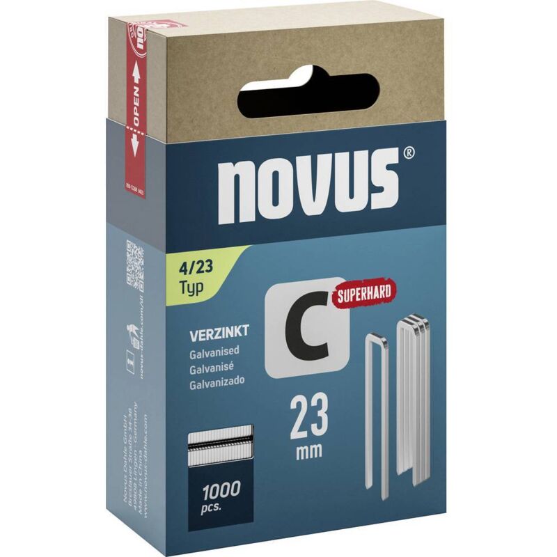 immagine 0 del prodotto graffette con dorso sottile tipo 4 1000 pz. novus 042 0803 dimensioni l x l x a 23 x 6.1 x 23 mm