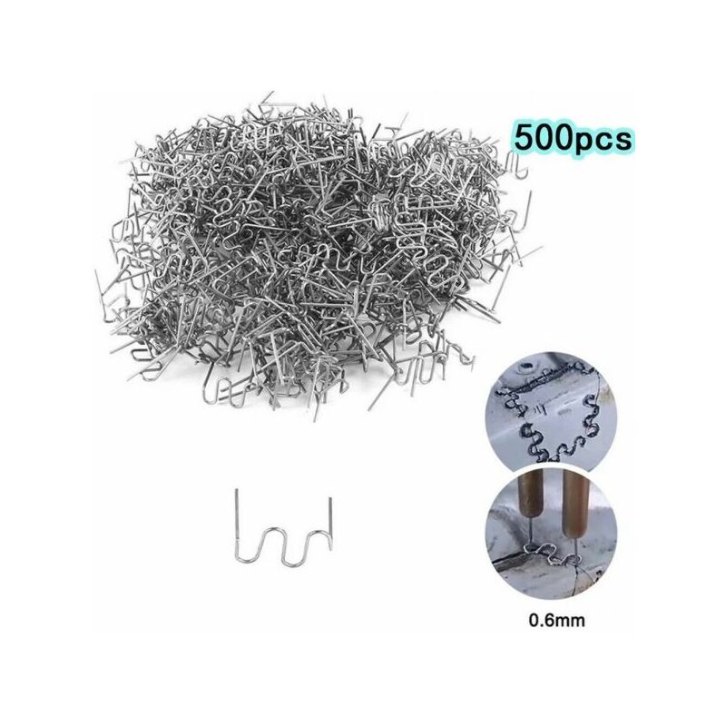 foto del prodotto graffette punti metallici per pistola saldatore plastica 500pz 0.6mm wave