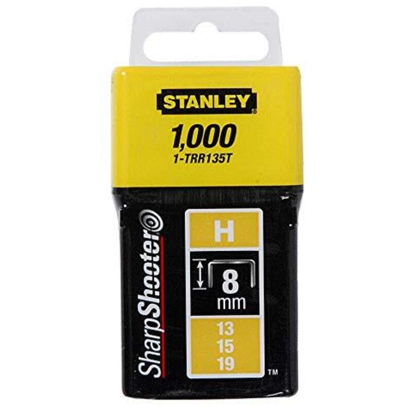 foto del prodotto graffette stanley 8 mm - tipo h - confezione da 1000 pezzi - 1-trr135t