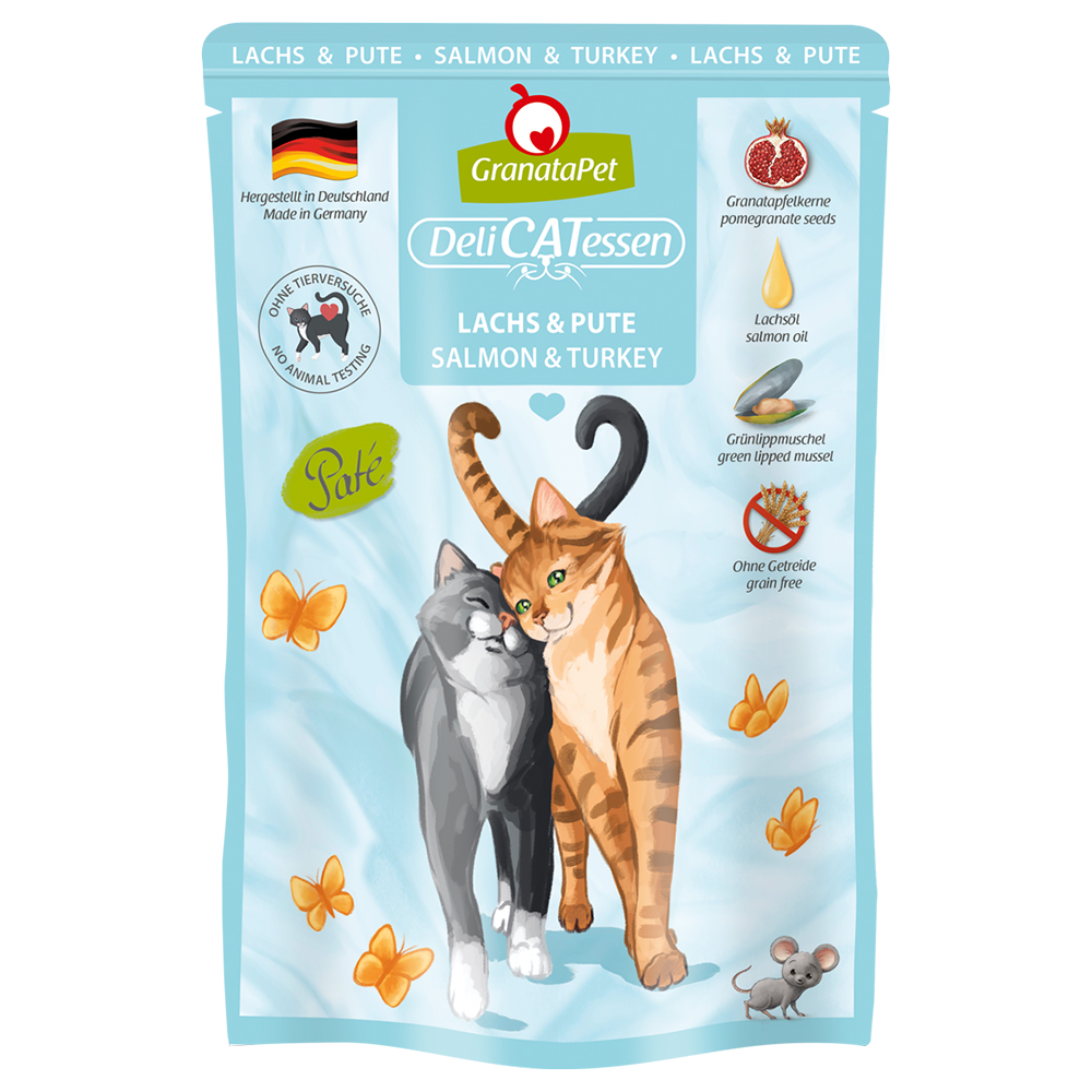foto del prodotto granatapet delicatessen buste 6 x 85 g umido per gatto salmone tacchino