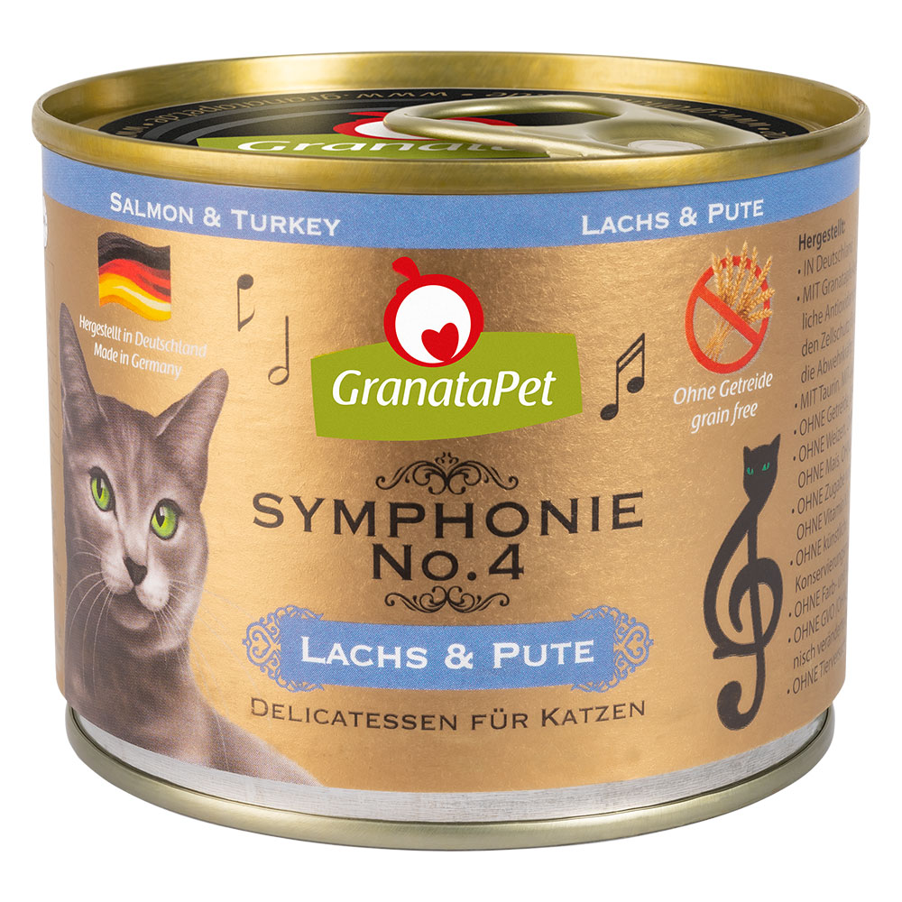 foto del prodotto granatapet symphonie 6 x 200 g umido per gatto - salmone &amp; tacchino